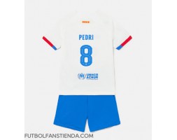 Barcelona Pedri Gonzalez #8 Segunda Equipación Niños 2023-24 Manga Corta (+ Pantalones cortos)